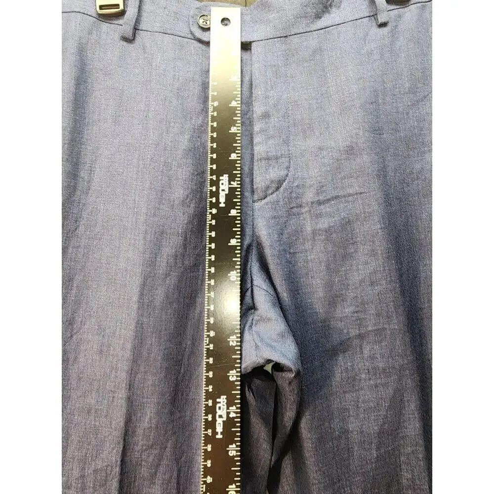 Palm Beach Mens Suit Pants Blue Size 34RW Linen NWOT Pockets Straight Leg 8236